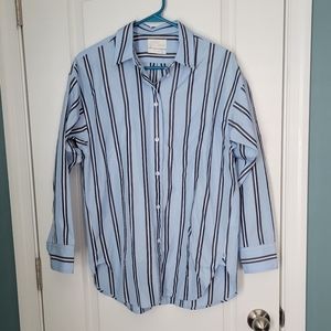 J Crew tailored striped blouse button down